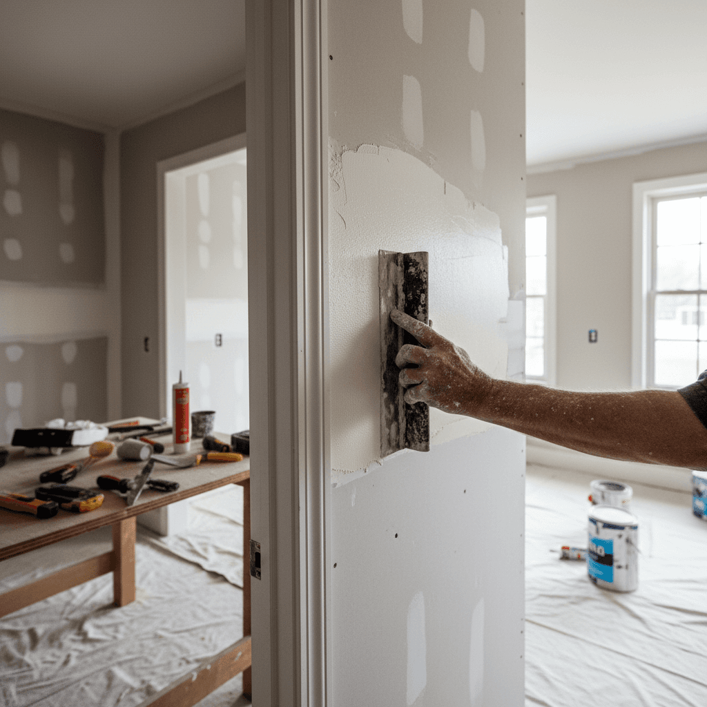 Patching drywall in a Reseda home