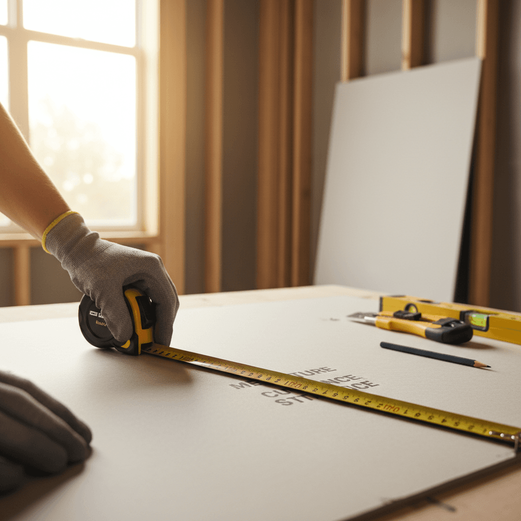 Handyman hands holding a written estimate on a clipboard